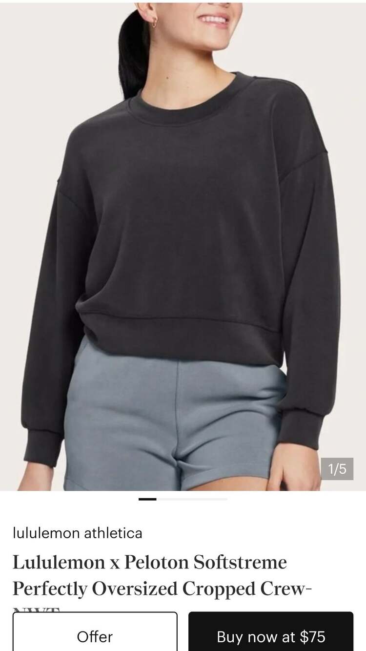 Lululemon x Peloton Softstreme Perfectly Oversized Cropped Crew Sweatshirt